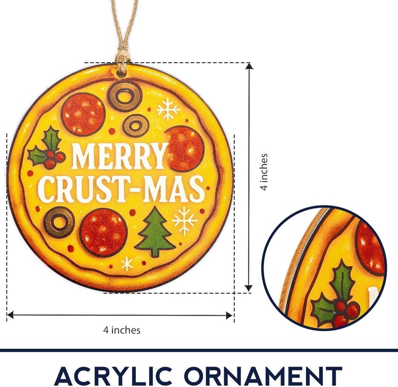NELXI Pizza Ornaments for Christmas Tree, Funny Food Christmas Ornament, Unique Pizza Gifts for Food Lovers, Delicious Pizza Slice Holiday Decoration, Cute Hanging Ornament for Christmas 2025 - Image 3